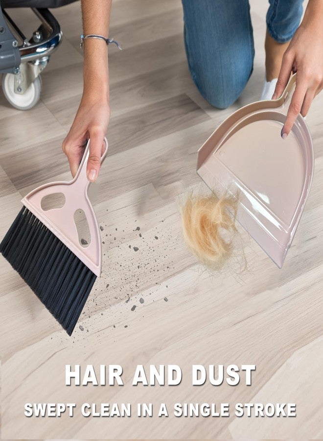 NBGYTECH Mini Broom and Dustpan Set Small Broom with Dustpan Combo Set Portable Cleaning Tools for Home Office RV Learning Camping (Pink) - Image 2